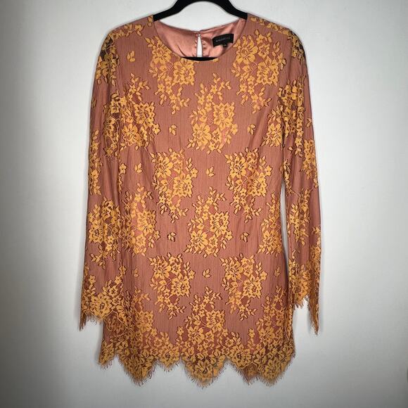 Majorelle Octavia Golden Floral Lace Mini Dress Size Small - Picture 3 of 9